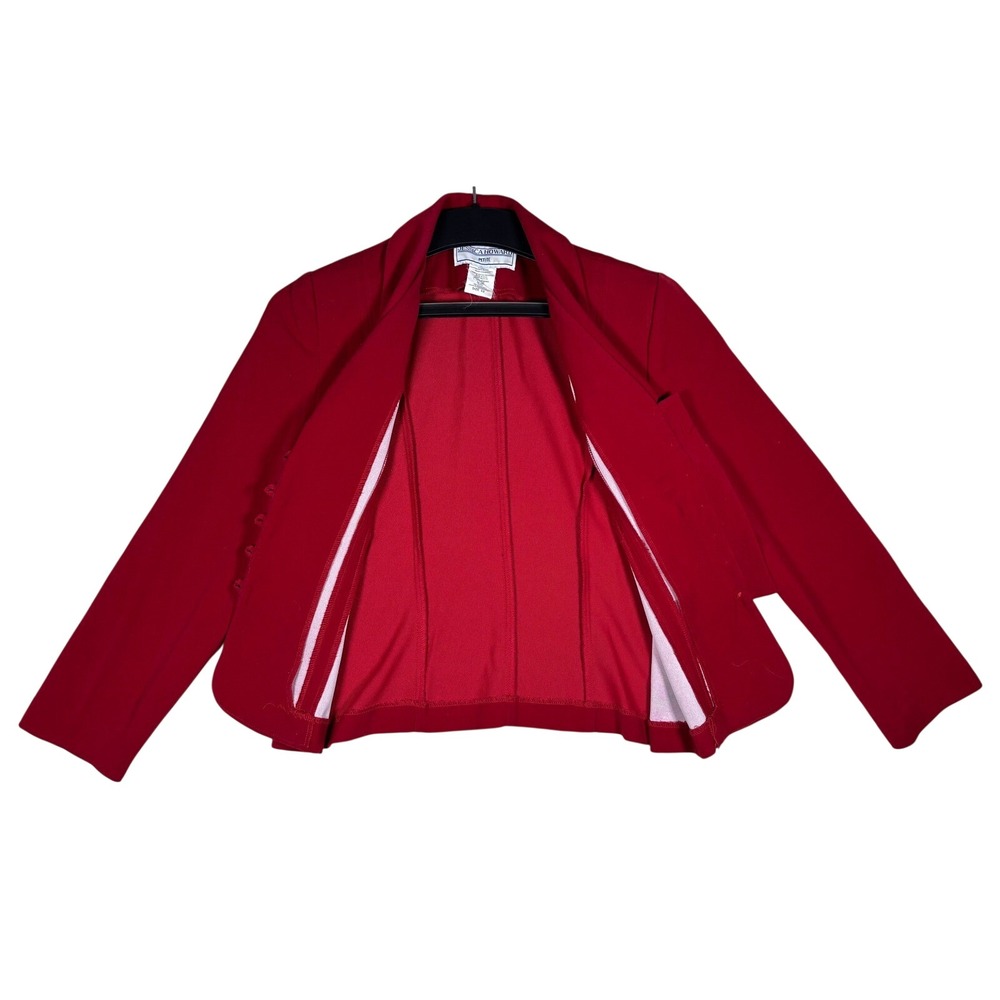 Jessica Howard Petite Red Blazer Shawl‎ Collar Multi Button Jacket Size 12P - Picture 3 of 8